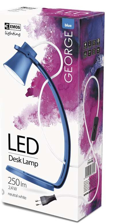 Lampa biurkowa LED EMOS George Niebieski