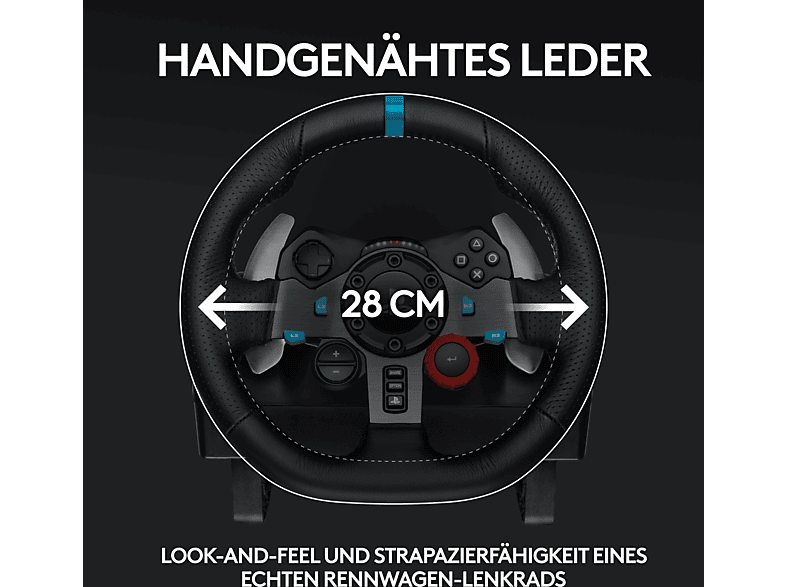 LOGITECH G G29 Rennlenkrad + Pedale (PlayStation PS5 PS4, PC), Schwarz — Foto 4 von 5