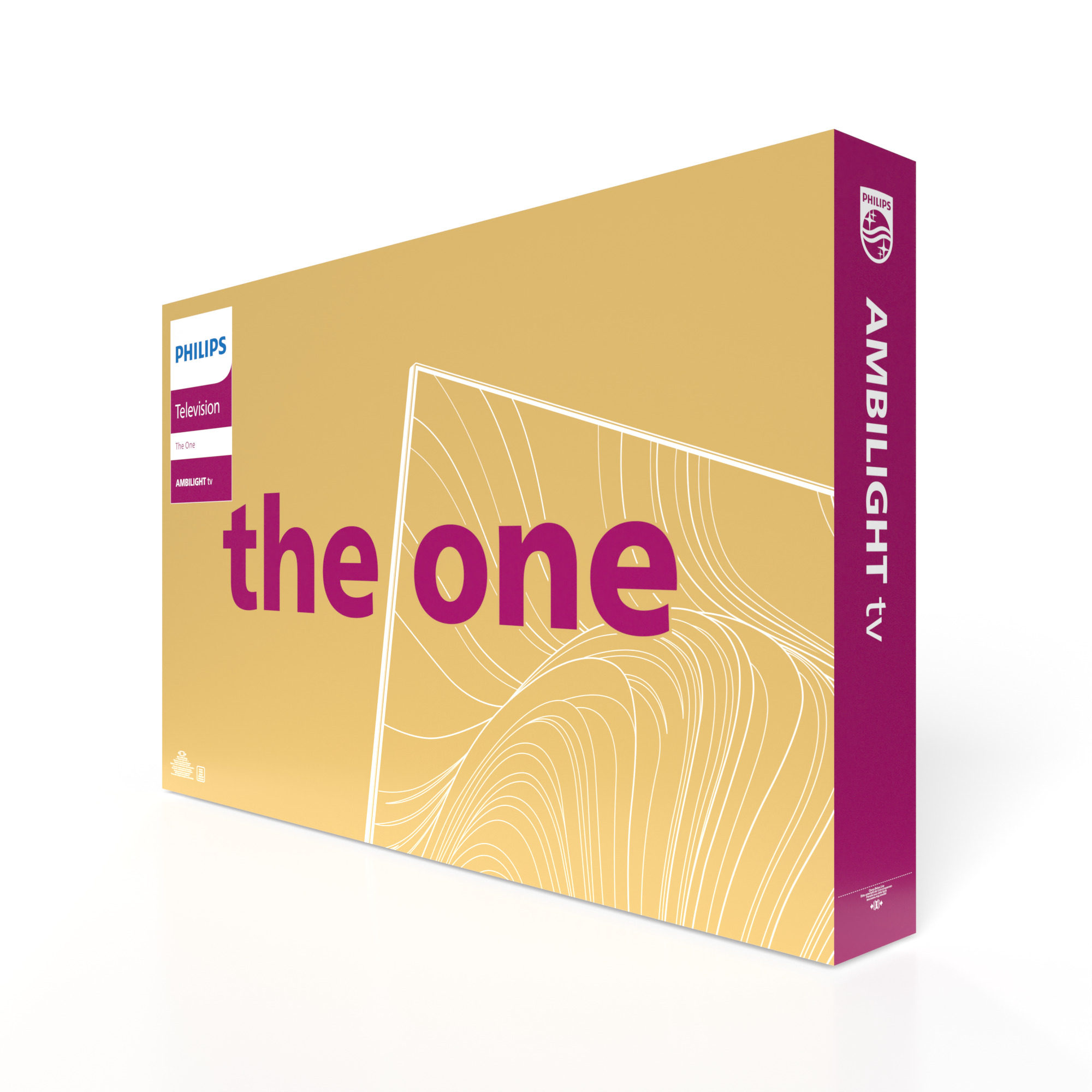 'the one' metinli TV kutusu, Philips logosu.