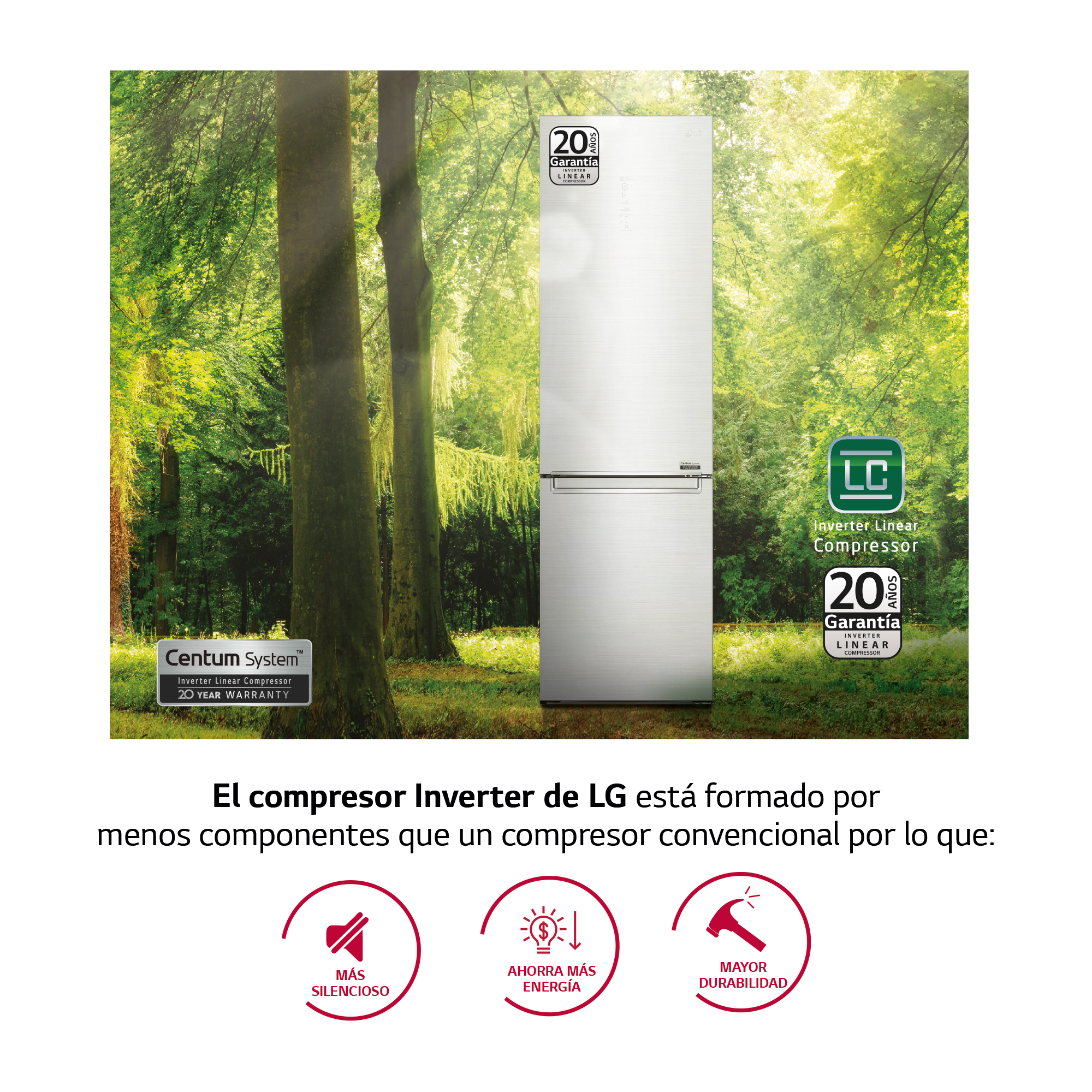 Frigorífico combi - LG GBB92STABP, 384 l, No Frost, 203 cm, Door Cooling™, FreshConverter™, Inox