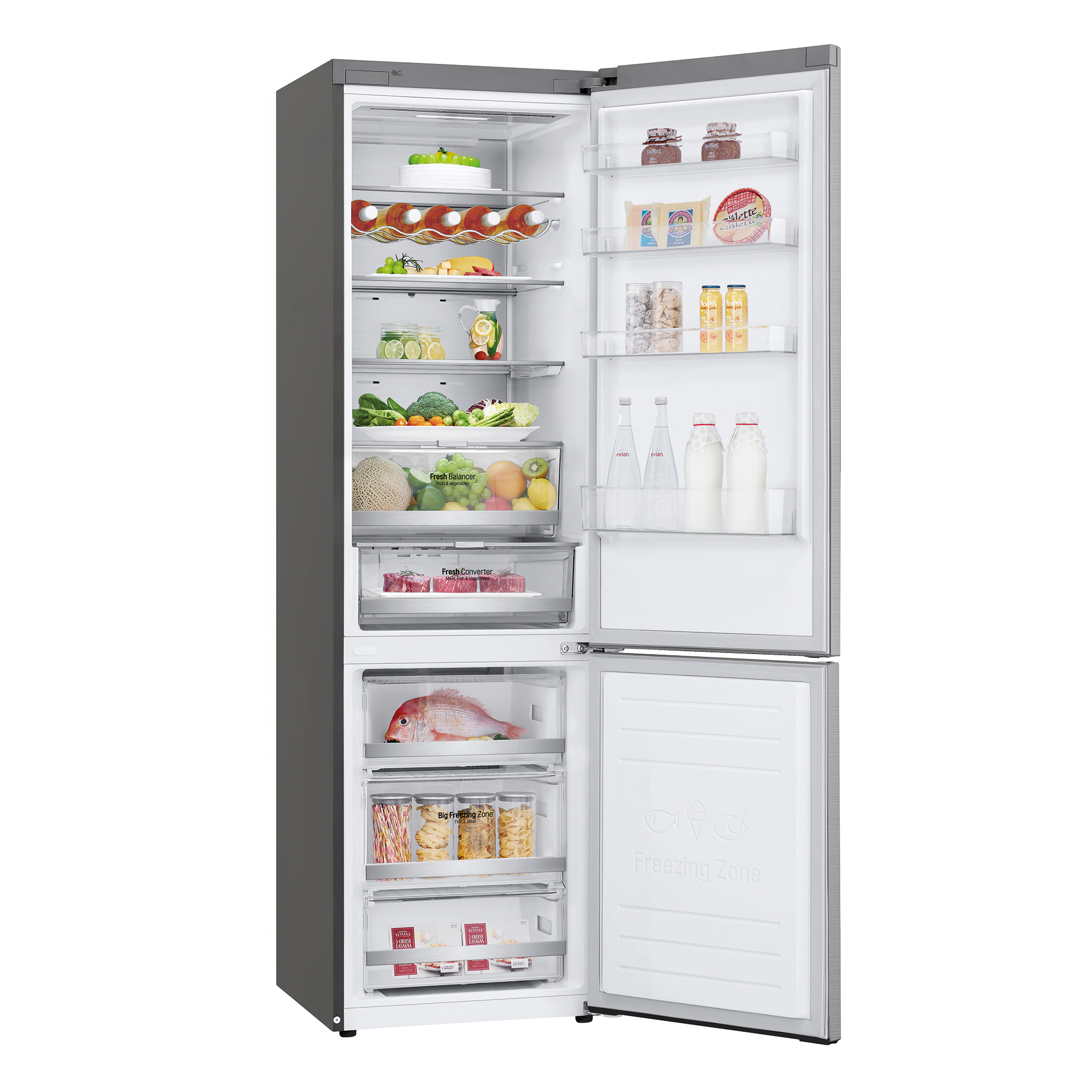 Frigorífico combi - LG GBB92STABP, 384 l, No Frost, 203 cm, Door Cooling™, FreshConverter™, Inox