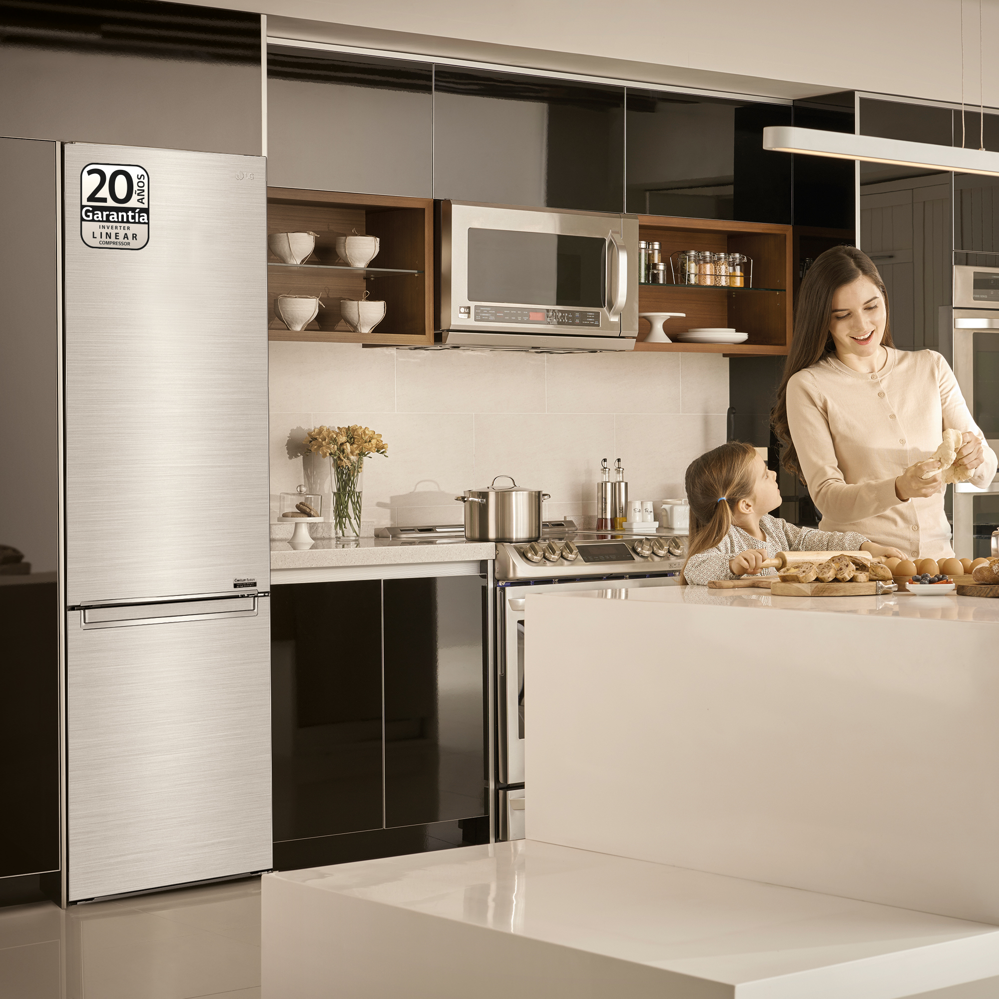 Frigorífico combi - LG GBB92STABP, 384 l, No Frost, 203 cm, Door Cooling™, FreshConverter™, Inox