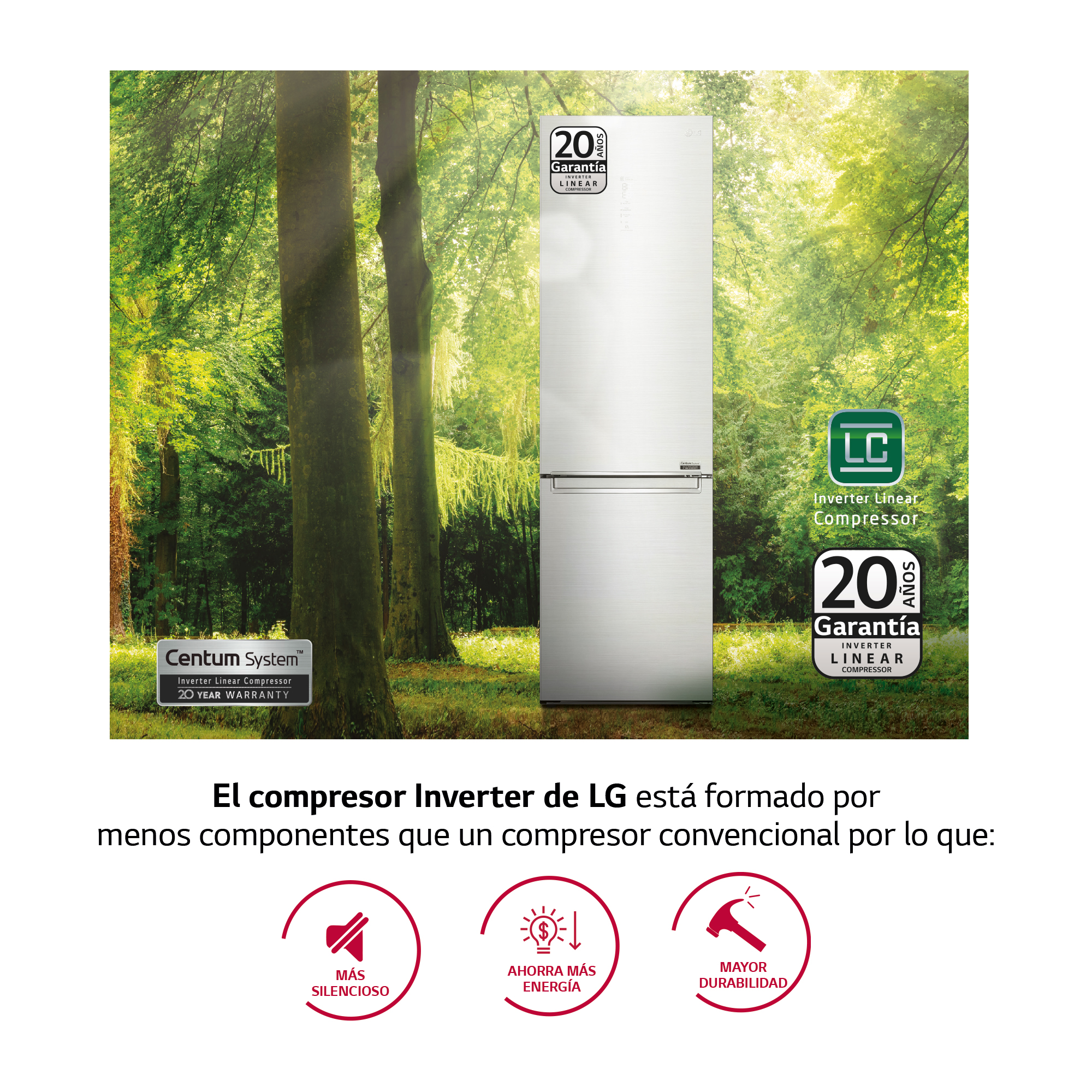 Frigorífico combi - LG GBB92MBACP, No Frost, 203 cm, 384 l,  Door Cooling™, ThinQ™, Inox