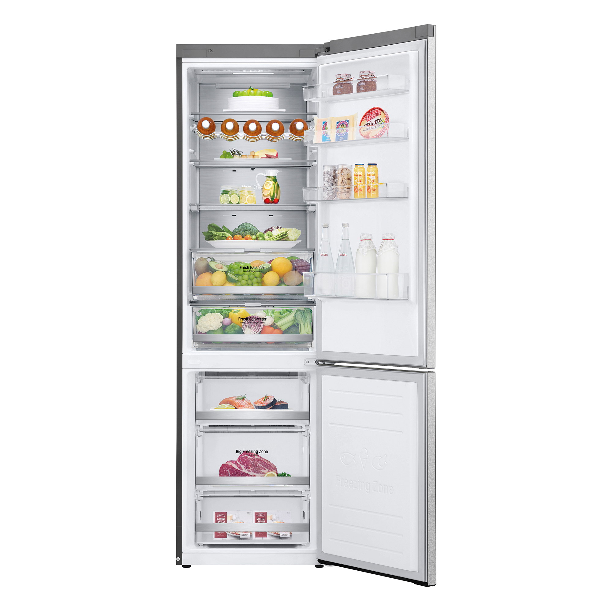 Frigorífico combi - LG GBB92MBACP, No Frost, 203 cm, 384 l,  Door Cooling™, ThinQ™, Inox