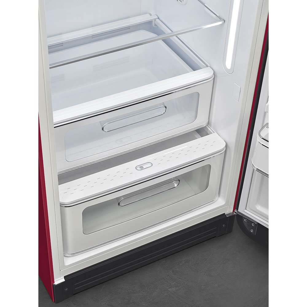 SMEG FAB28RDRB5 Kühlschrank mit Gefrierfach (D, 1530 mm hoch, Ruby Red, 270 l)
