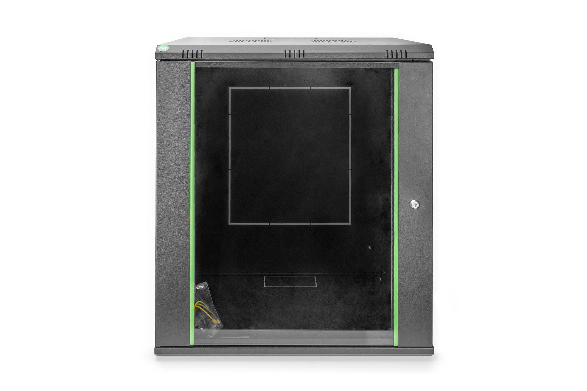 DIGITUS DN-19 16-U-EC-SW 16HE Wandgehäuse, Schwarz