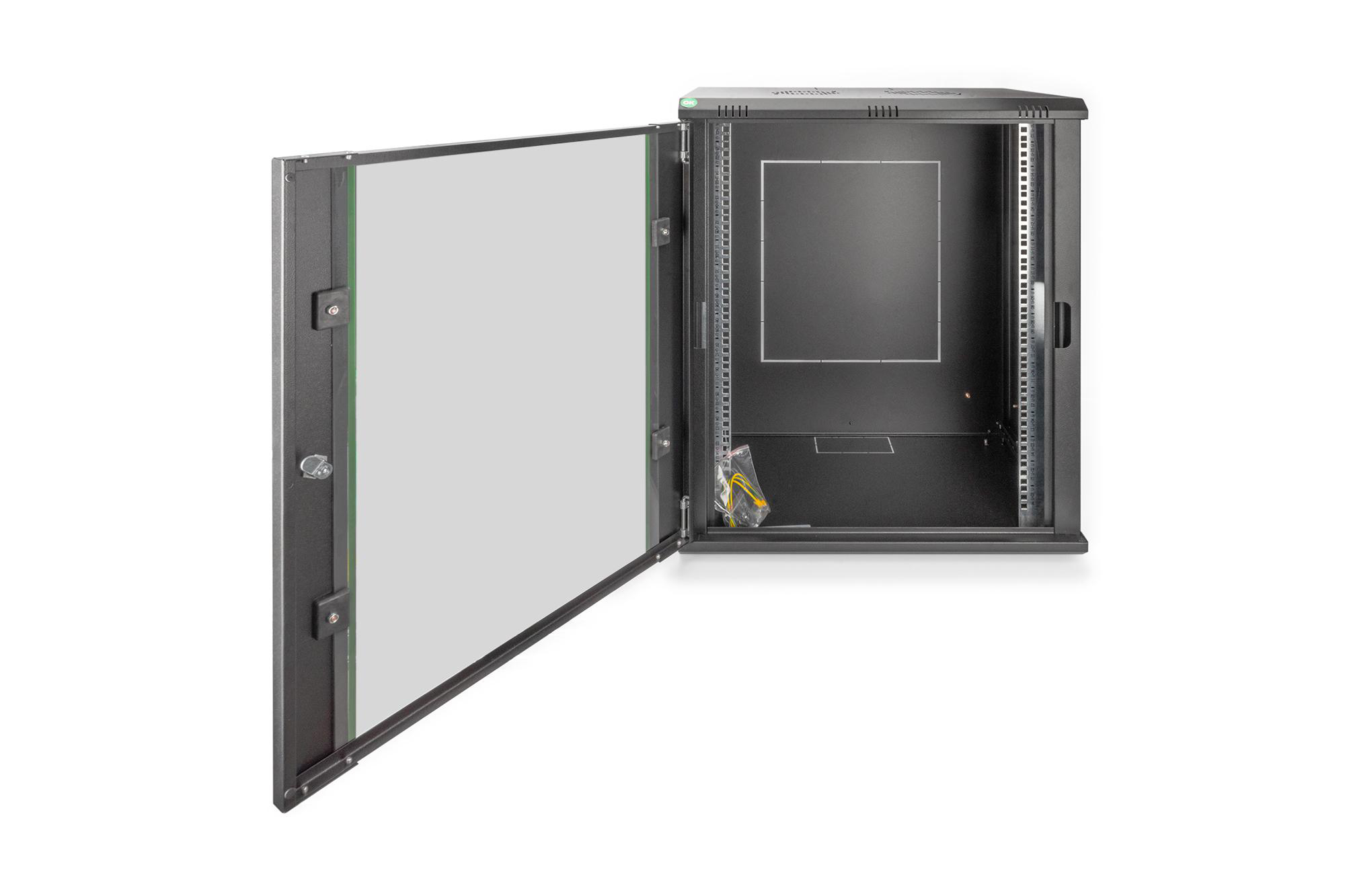 DIGITUS DN-19 16-U-EC-SW 16HE Wandgehäuse, Schwarz