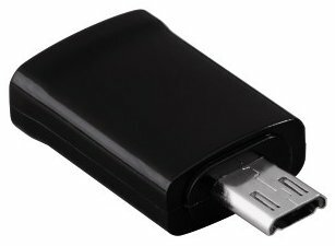 Czarny adapter Micro-USB z metalowym złączem.