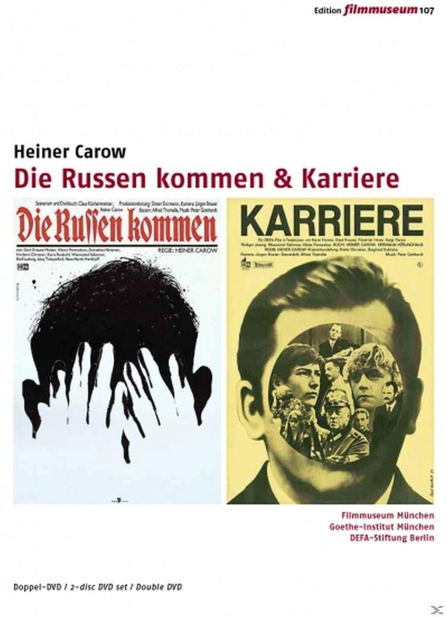 DVD-Cover: Heiner Carow 'Die Russen kommen & Karriere'. Zwei Filmplakate nebeneinander.