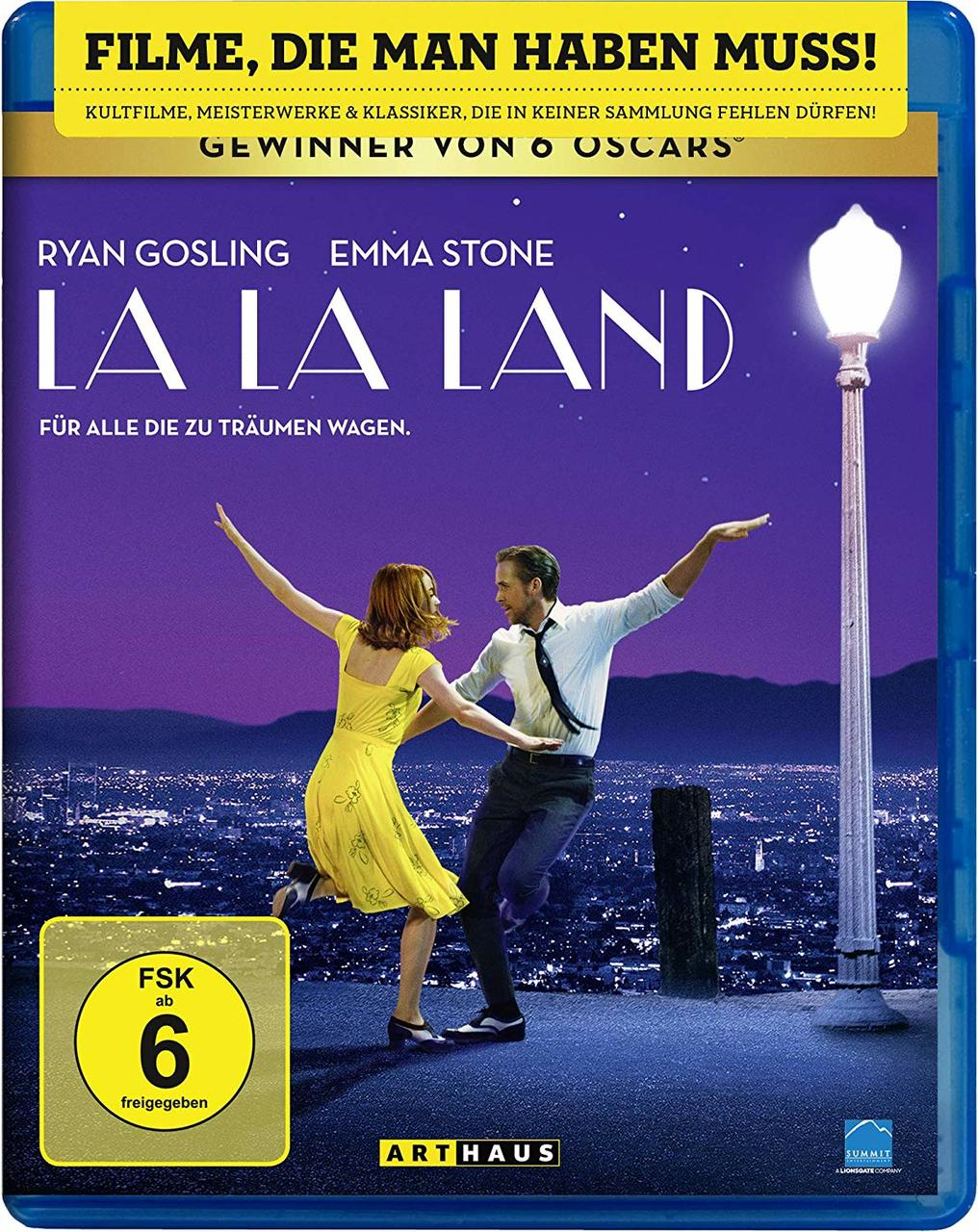 DVD-Cover des Films La La Land. Es zeigt ein tanzendes Paar unter einer Straßenlaterne.