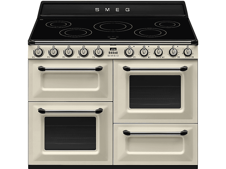 Smeg TR4110IP2 Victoria Kochzentrum, Standherd mit Kochfeld (EEK: A, Induktionskochfeld, 61 l, Creme)