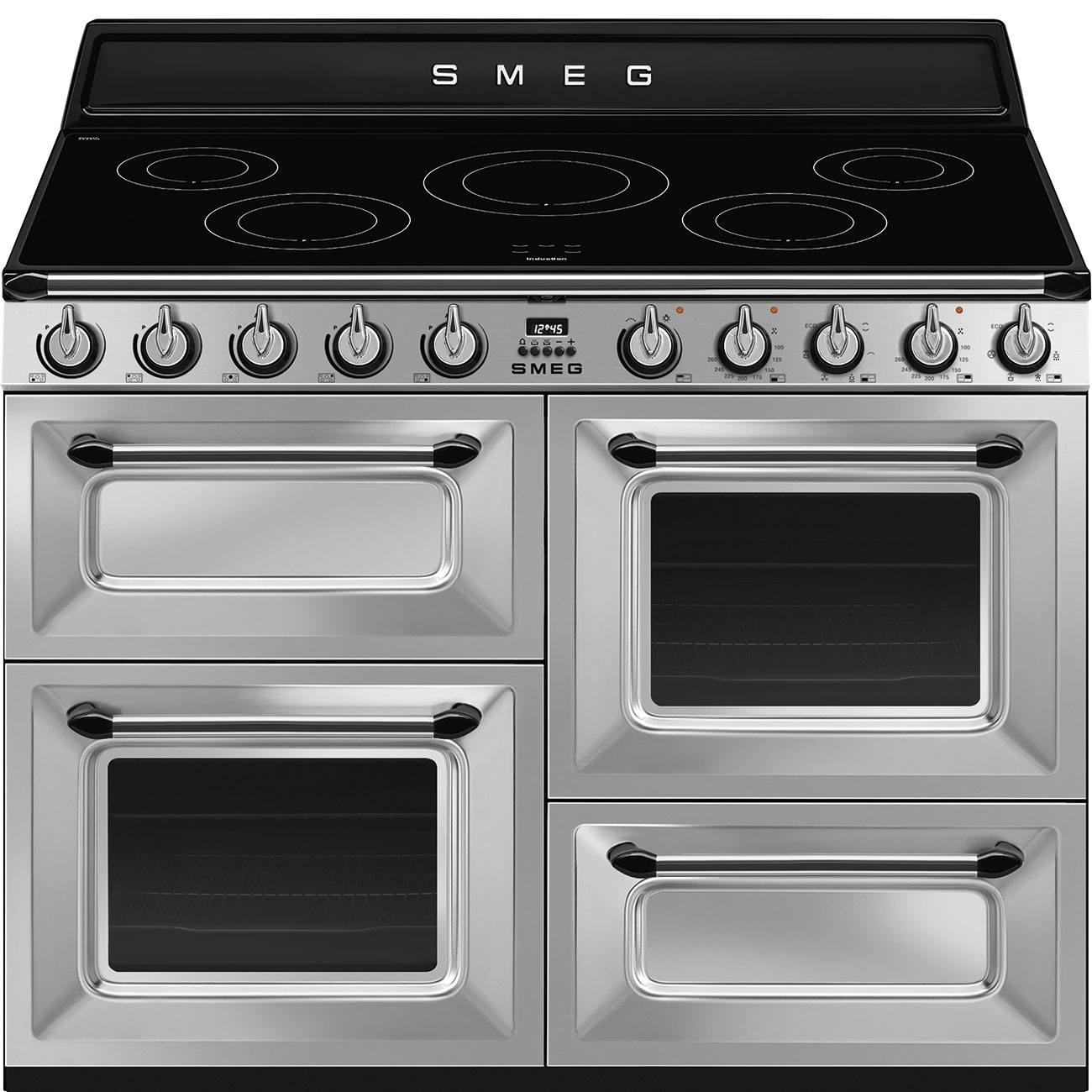 SMEG TR4110IX2 Victoria Kochzentrum, Standherd mit Kochfeld (EEK: A, Induktionskochfeld, 61 l, Edelstahl)