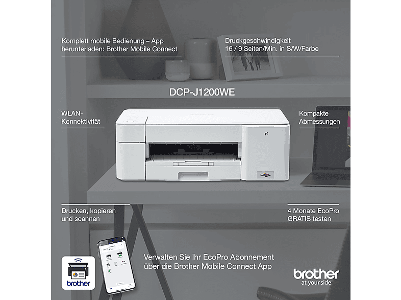 Thumbnail - BROTHER DCP-J1200WE 3-in-1 Multifunktionsdrucker