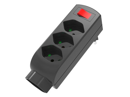 SCHOENENBERGER 4 x T13 - Prise multiple avec interrupteur (Noir)