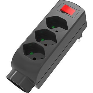 SCHOENENBERGER 4x T13 - Abzweigstecker mit Schalter (Schwarz)