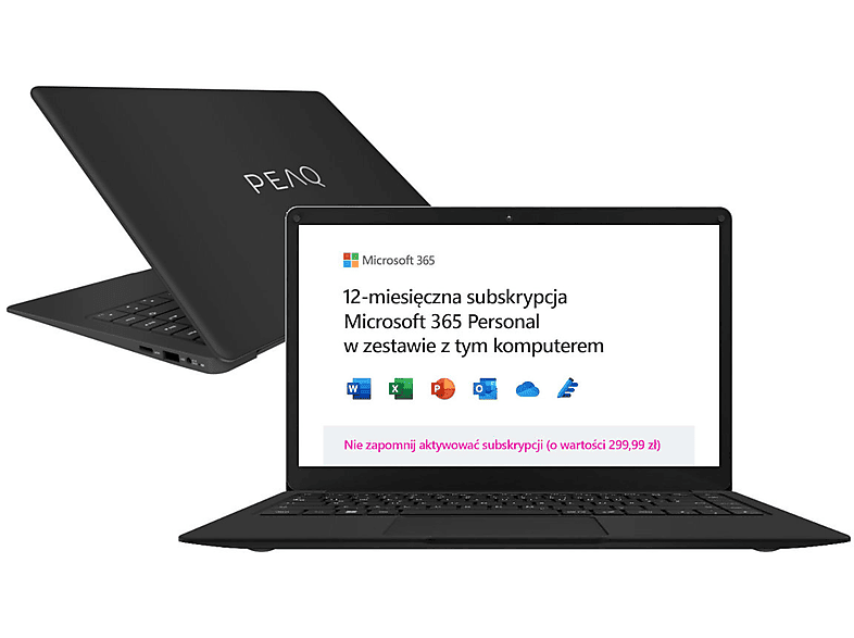 PRODUKT PO EKSPOZYCJI - Laptop PEAQ Slim S132V-2G428P-2O FHD Pentium Silver N5030/4GB/128GB eMMC/INT/Win11S + Microsoft 365 12 mies.