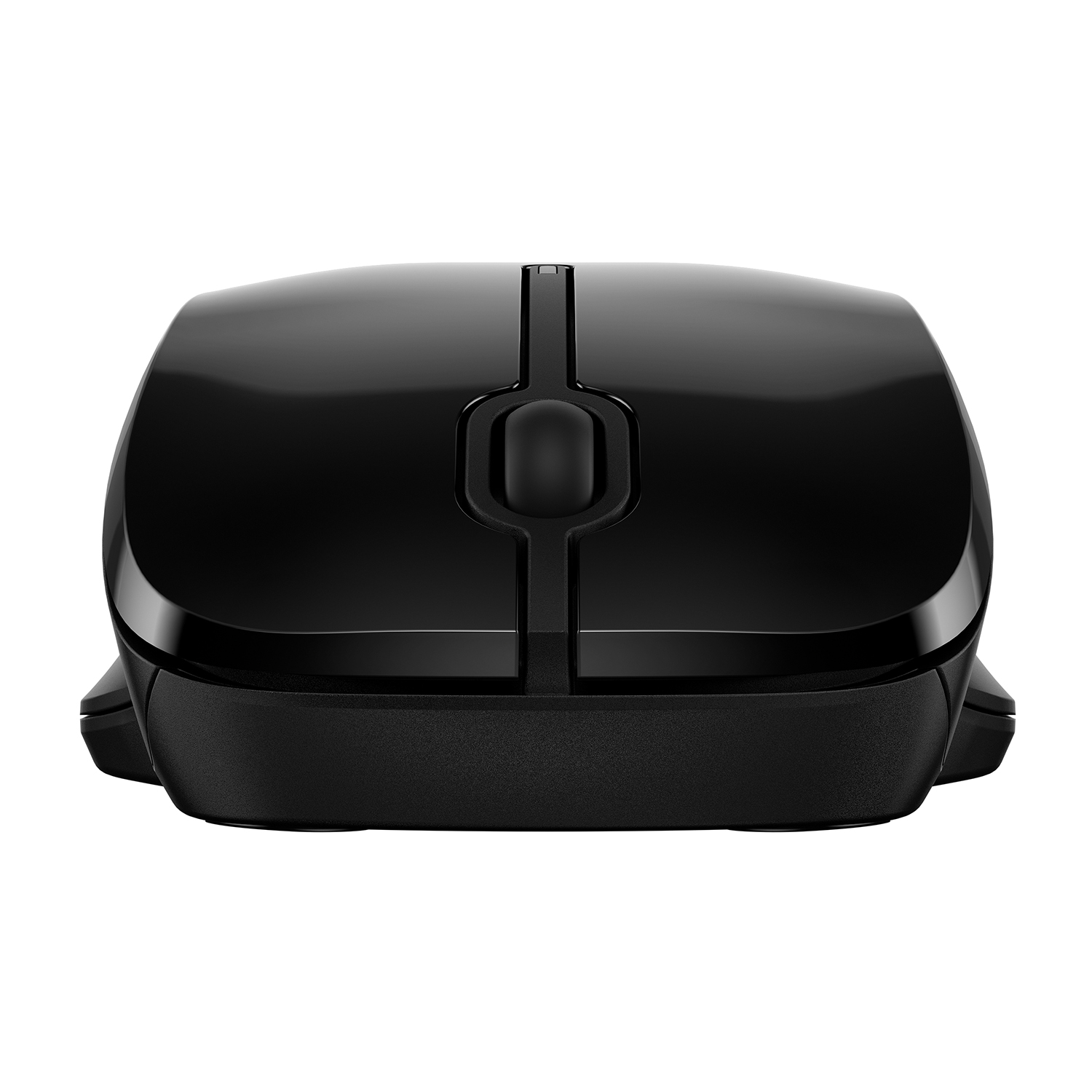 Base di ricarica wireless nera, rettangolare, con parte superiore curva e base nera.