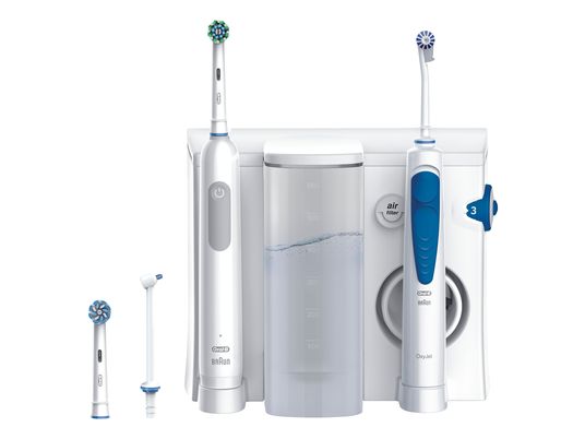 ORAL-B Health Center Pro 1 + Dental Water Jet - Kit per l'igiene orale (Bianco/Blu/Grigio)