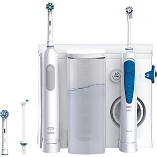 ORAL-B Health Center Pro 1 + Dental Water Jet - Kit per l'igiene orale (Bianco/Blu/Grigio)