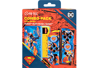 FR-TEC DC Comics - Superman kemény tok + hüvelykujj csúszásgátló + játékkártya tartó Nintendo Switch-hez