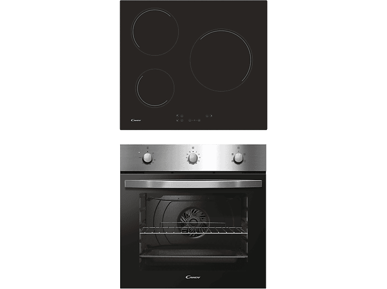 Pack Horno + Placa  Beko BBSE12340XD, Horno Multifunción, 72 l, Placa  Inducción, 3 zonas, 59 cm, Negro