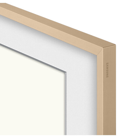 Złoty narożnik ramy telewizora Samsung.