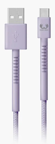Fioletowy kabel ładujący USB-C z marką Fresh 'n Rebel.