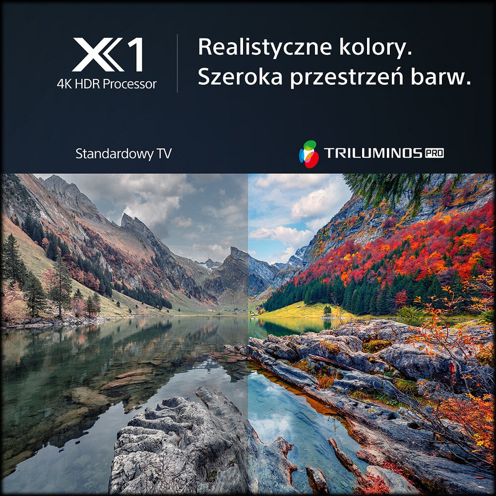 Zdjęcie krajobrazu przedstawiające pasmo górskie, jezioro i kolorowe drzewa.