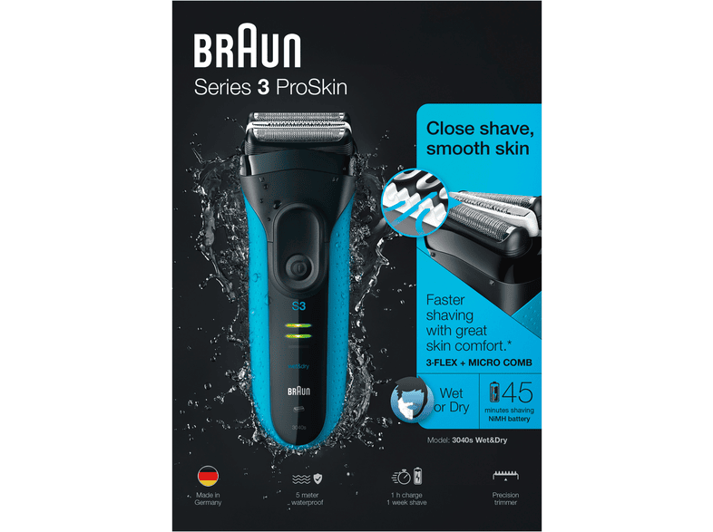 Rasierer BRAUN Series 3 ProSkin  3040s Rasierer Schwarz/Blau