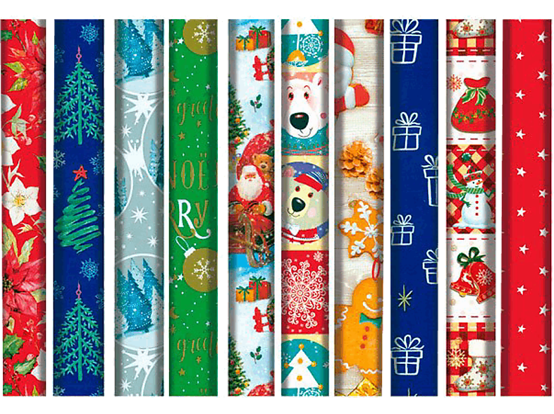 Papel de regalo - Campus Surtido Navidad, 70 x 200 cm, 1 rollo, Color aleatorio