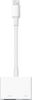 Biały kabel adaptera ze złączem Lightning i wyjściem HDMI.