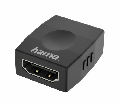 Czarny adapter HDMI Hama z portem HDMI.