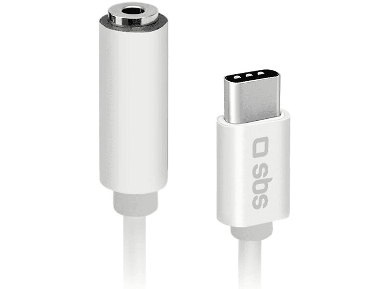 Zdjęcia - Kabel SBS Adapter  Jack 3,5mm - USB typ C  Biały (gniazdo wtyk)