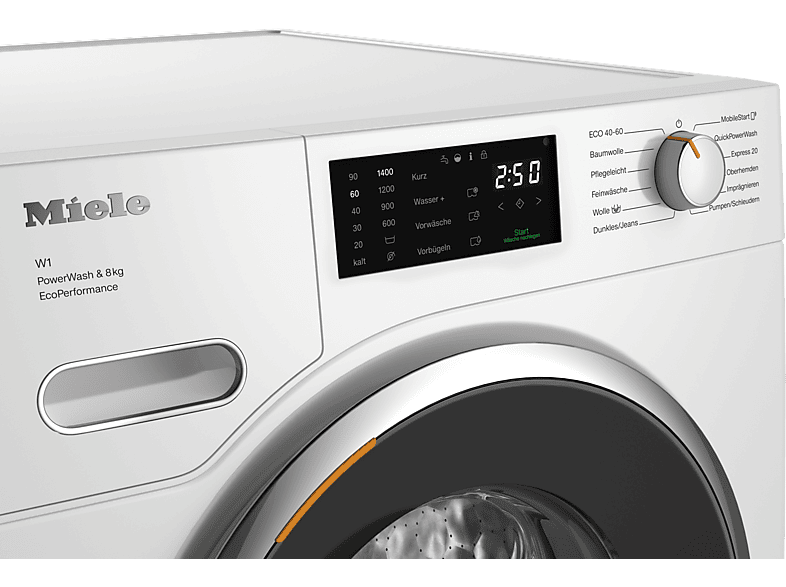 MIELE WWE460 WPS PWash&8kg W1 White Edition Waschmaschine (8 kg, 1400 U/Min., A, Flusenfilter, Fremdkörperfilter)