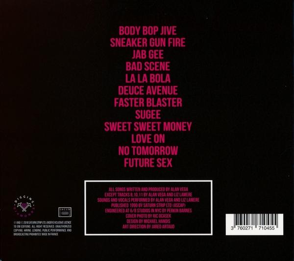 Rückseite eines CD-Covers mit Songtiteln und Details.