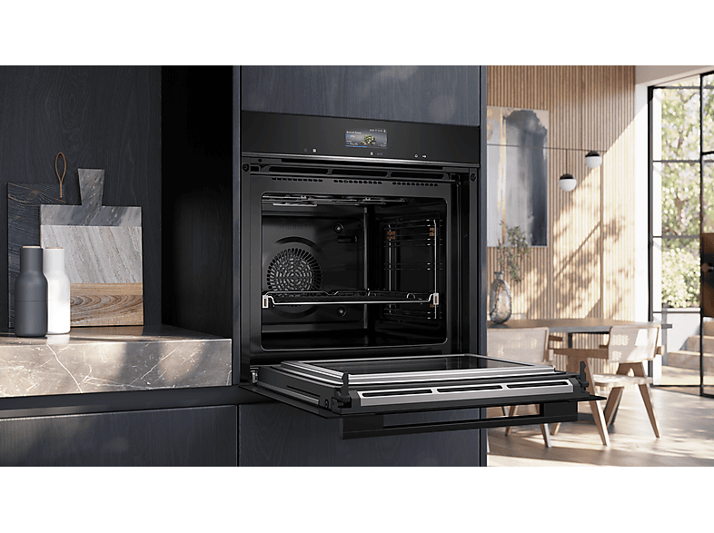 SIEMENS HM776GKB1, Einbaubackofen mit Mikrowellenfunktion (Einbaugerät, 67 l, 594 mm breit), iQ700