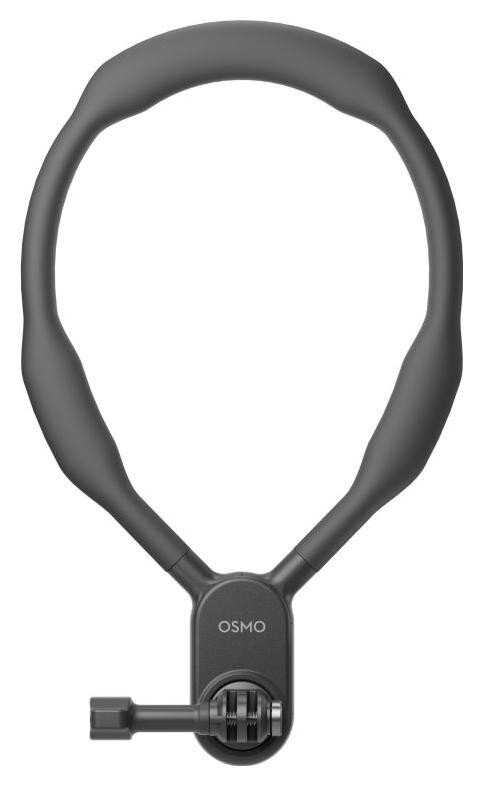 Czarny uchwyt na szyję Osmo z mocowaniem kamery na końcu.