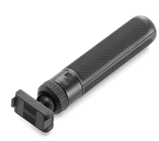 Czarny i szary stabilizator ręczny do telefonu lub aparatu.