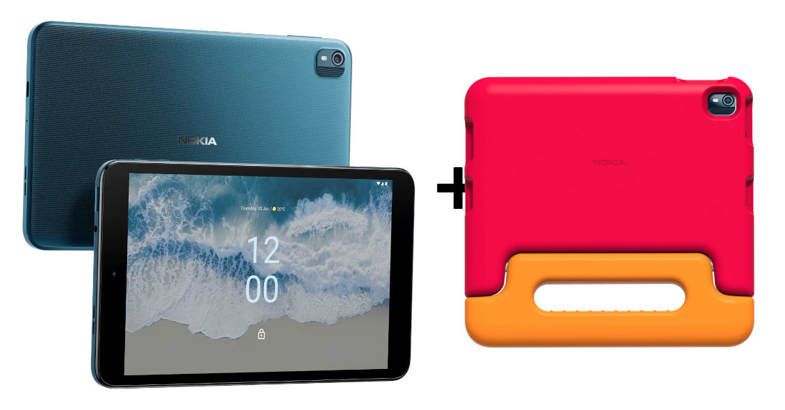 Tablet NOKIA T10 8 WiFi 3GB 32GB Niebieski (Ocean Blue) + etui Kids Cover Czerwono-pomarańczowy