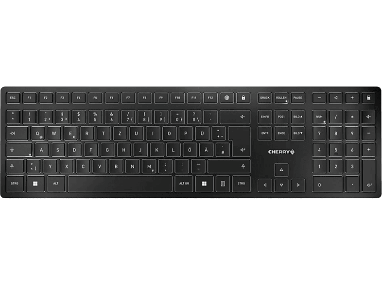 CHERRY KW 9100 slim Tastatur, Bluetooth, 2.4 GHz USB, qwertz, Schwarz/Silber
