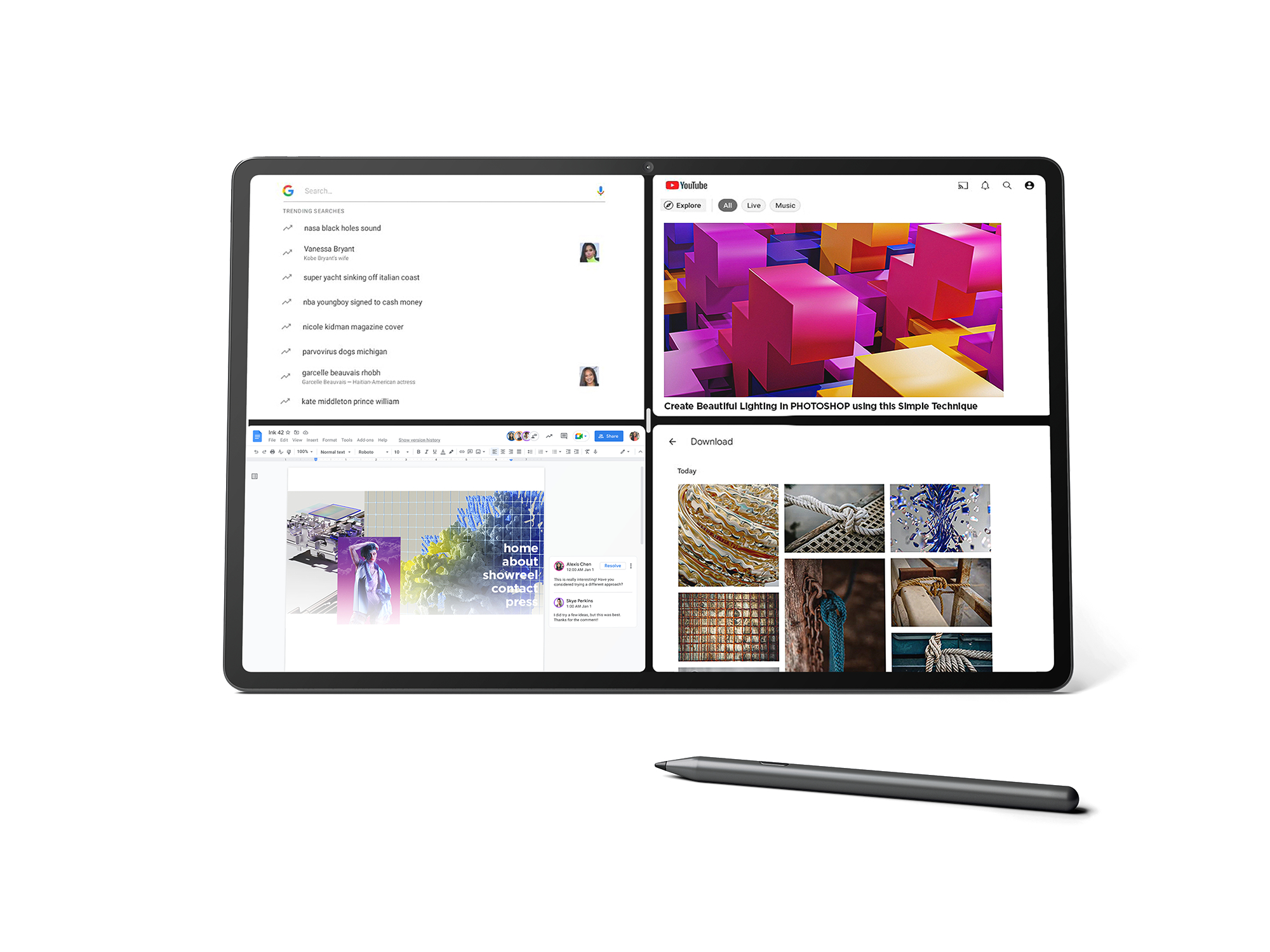 LENOVO Tab Extreme inkl. Lenovo Precision Pen 3 und Folio-Schutzhülle mit Strandfuß, Tablet, 256 GB, 14,5 Zoll, Storm Grey