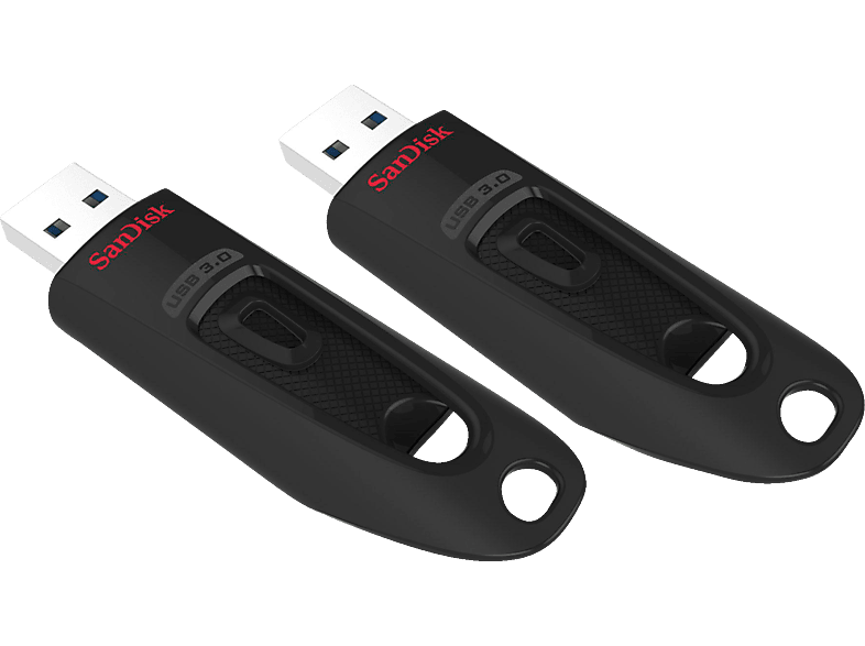 SANDISK 2er Pack Ultra - USB-Flash-Laufwerk, 64 GB, 130 MB/s, Schwarz