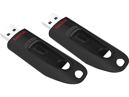SANDISK 2er Pack Ultra - USB-Flash-Laufwerk, 64 GB, 130 MB/s, Schwarz