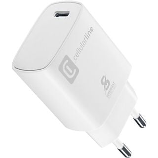 Cargador - CellularLine ACHSMUSBCPD25WSMLW, Universal, USB-C, 25W, Blanco