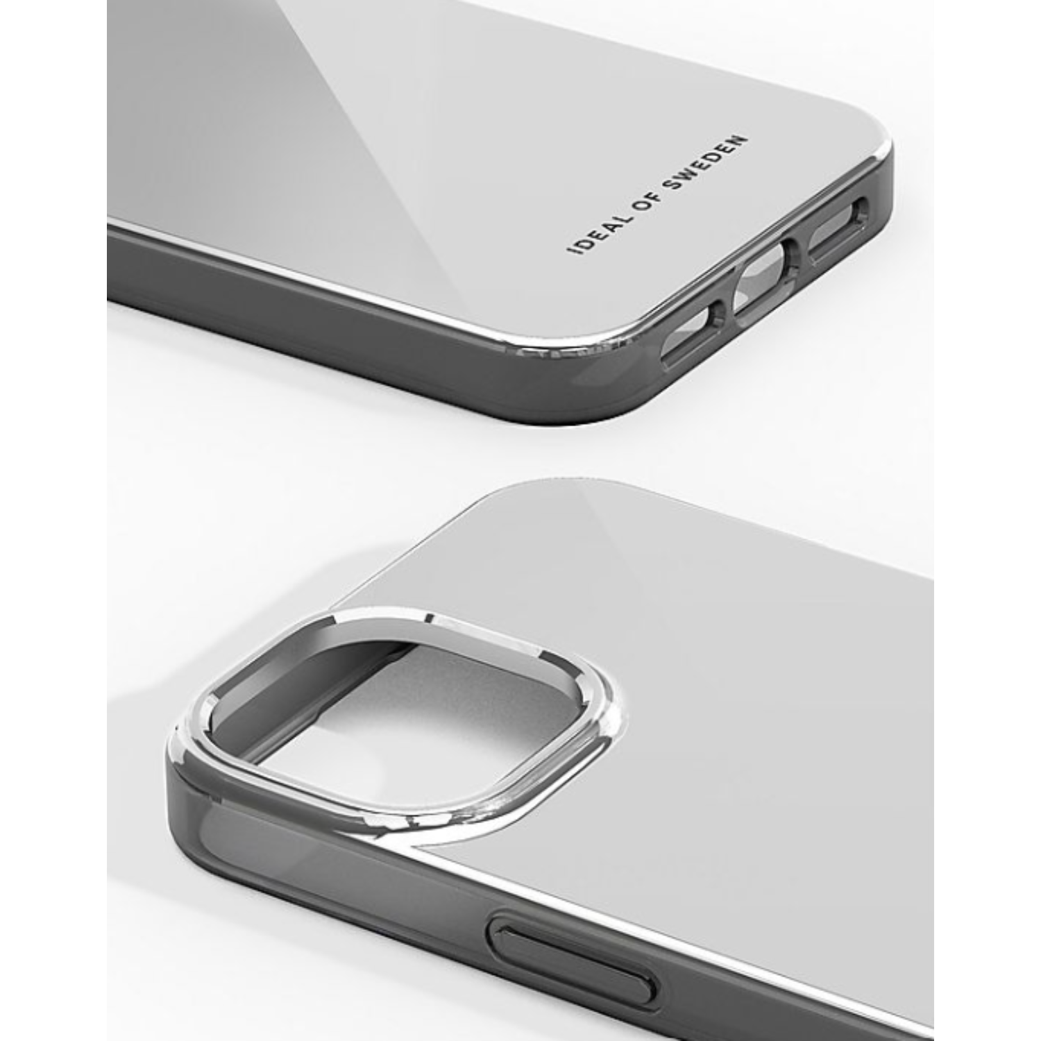 Détail de l'étui de téléphone, étui de téléphone gris.