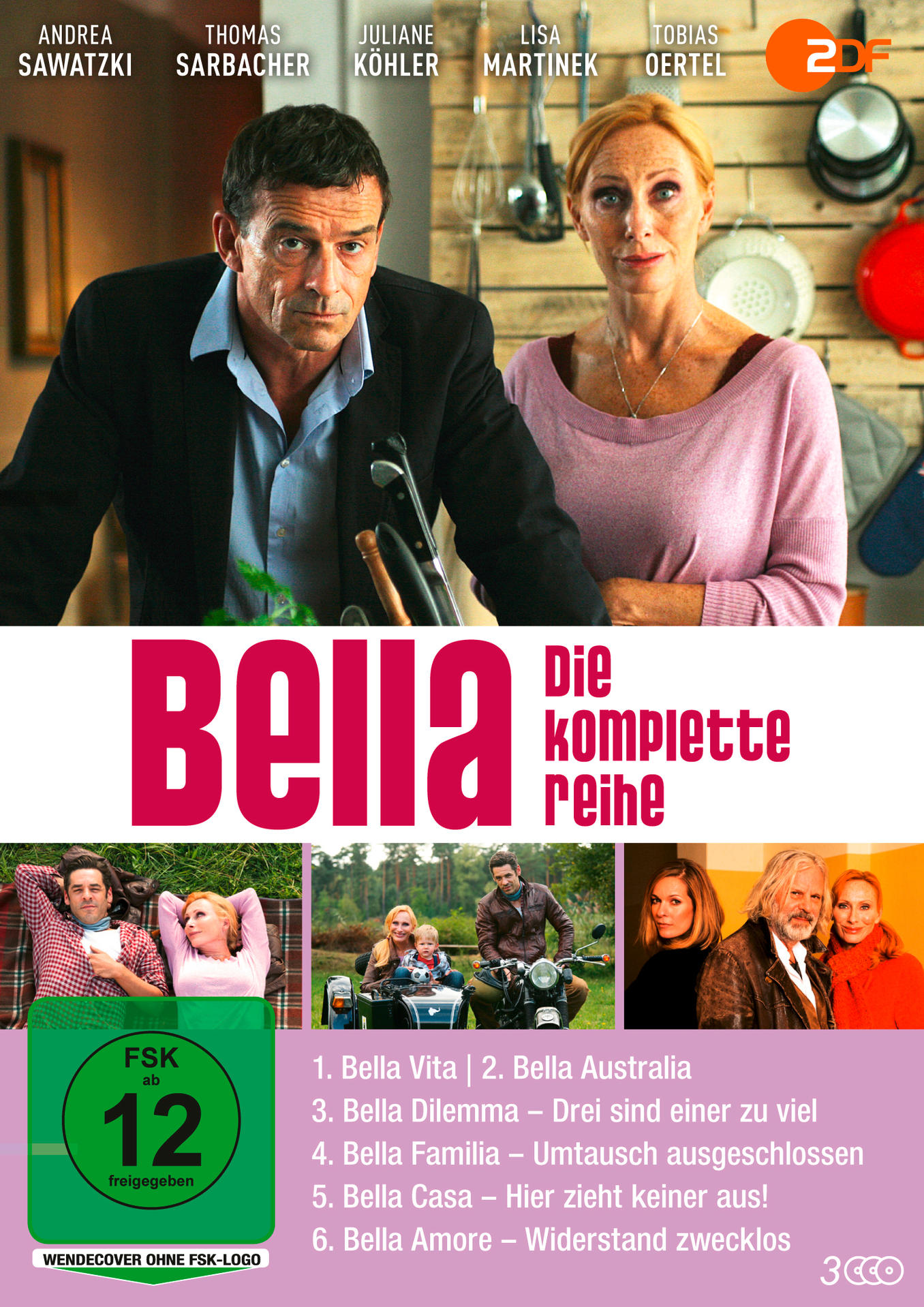 Bella TV-Serien-DVD-Cover. Die Schauspieler Andrea Sawatzki und Thomas Sarbacher sind auf dem Cover.