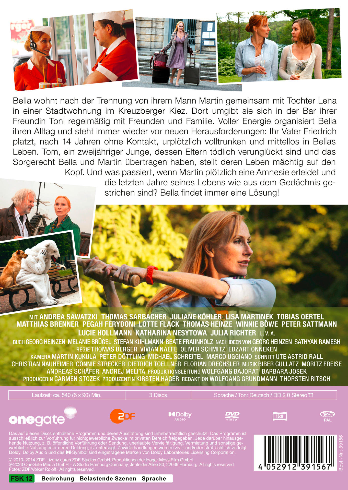 Rückseite einer DVD-Hülle mit Text und Bildern. Szene aus einem Film mit mehreren Charakteren.