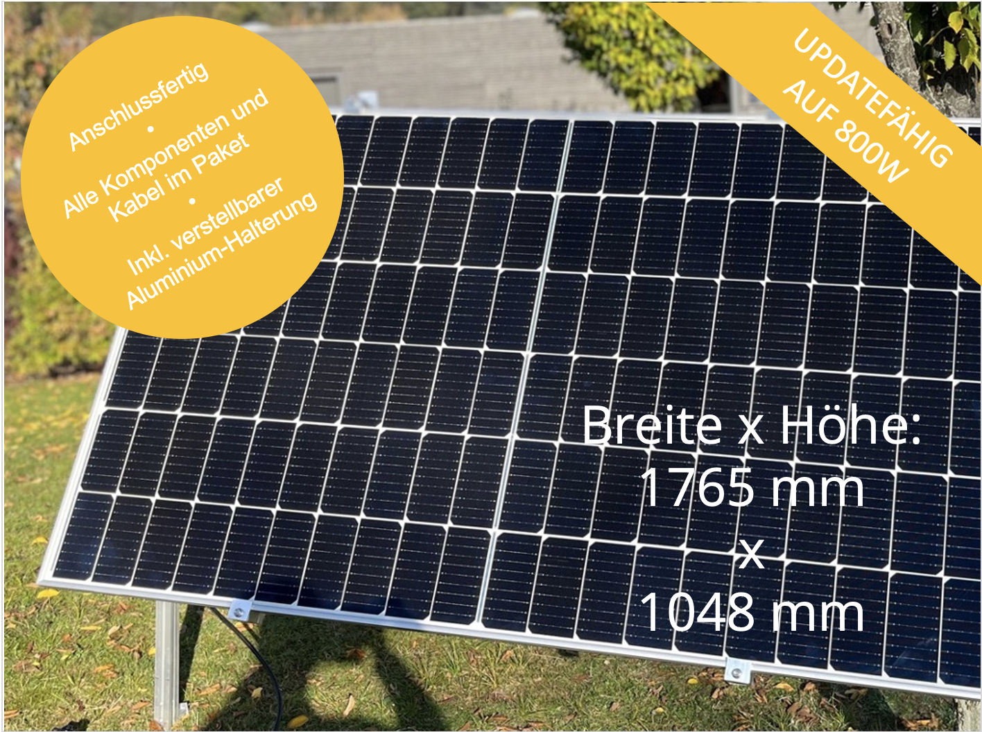 OSNATECH Mini-PV-Set Premium Complete 600 Glas 385W-2 "Balkonkraftwerk" Balkon-Solaranlage