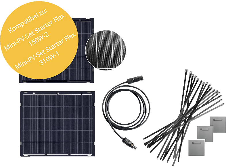 OSNATECH Ergänzungsmodul Mini-PV-Upgrade Flex 150W-2 "Balkonkraftwerk ...