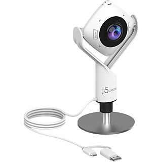 J5CREATE JVCU360-N - Telecamera per videoconferenze a 360° (Bianco/Nero)
